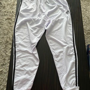 ADIDAS Men’s XL White & Black Track Pants
